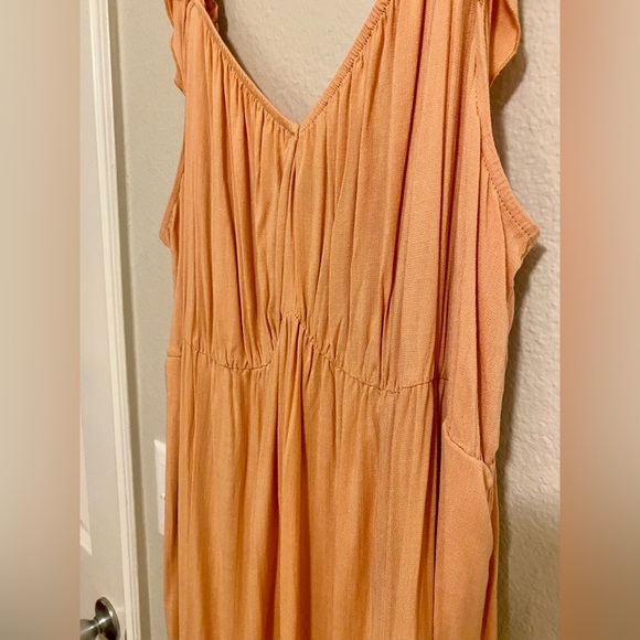 Torrid Peach Rayon Slub Ruffle Strap Tiered Maxi Dress - Size 2X - 18-20 - NWOT! - Picture 5 of 10